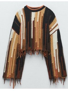 Zara Fringe Crop Sweater